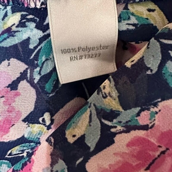 LC Lauren Conrad Floral Print‎ Sheer Button Down Blouse Size Small Multicolored - Picture 12 of 12